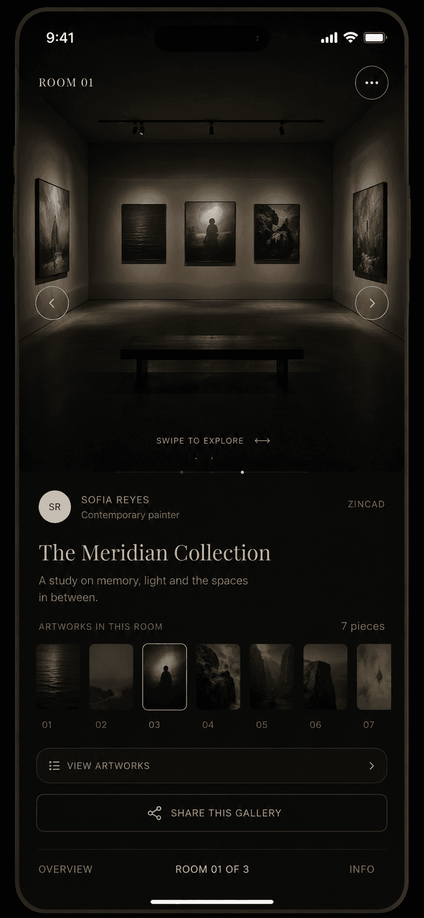 Zincad portfolio room mockup